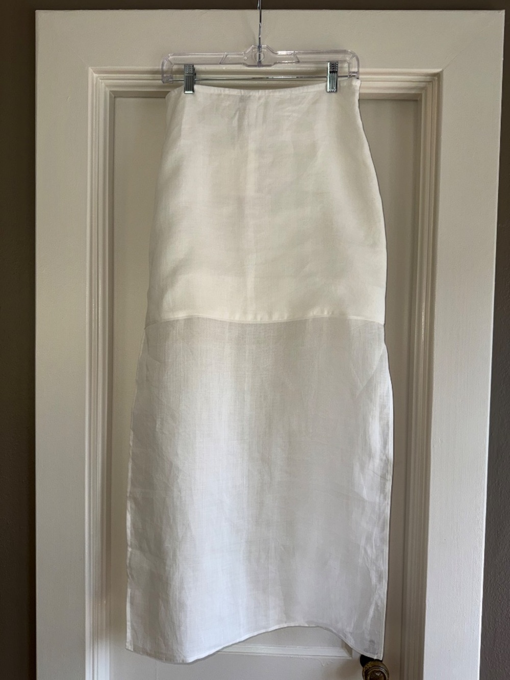 Dissh Kai White Ramie Midi Skirt. Oyster. Size 10 NWT - Picture 4 of 6